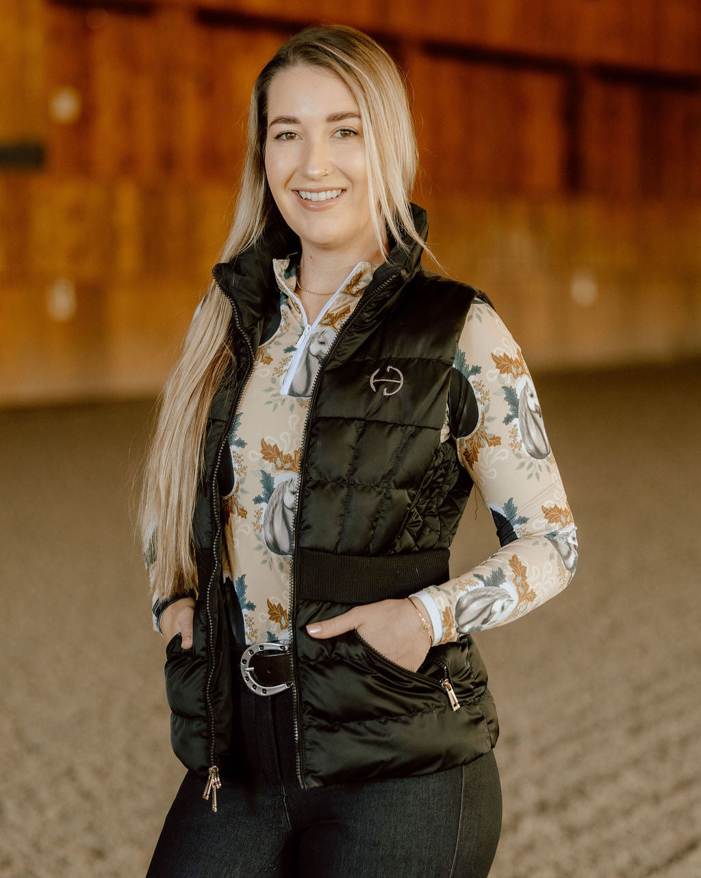 Halter Ego® Maeve Quilted Puffer Vest - Black
