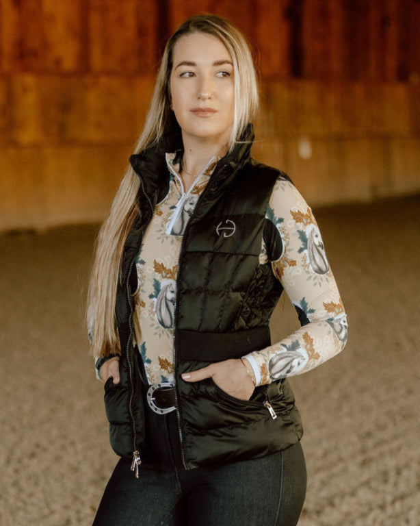 Halter Ego® Maeve Quilted Puffer Vest - Black