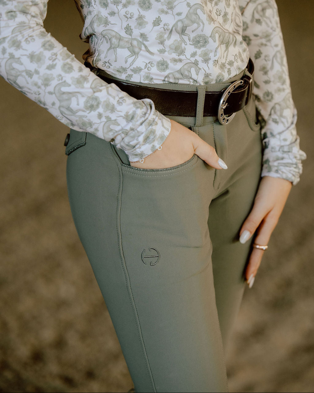 Evolution Full Seat Breeches - Sage Green