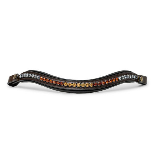 The Sarah - Maple Brown Leather Snaffle Bridle with Removable Flash
