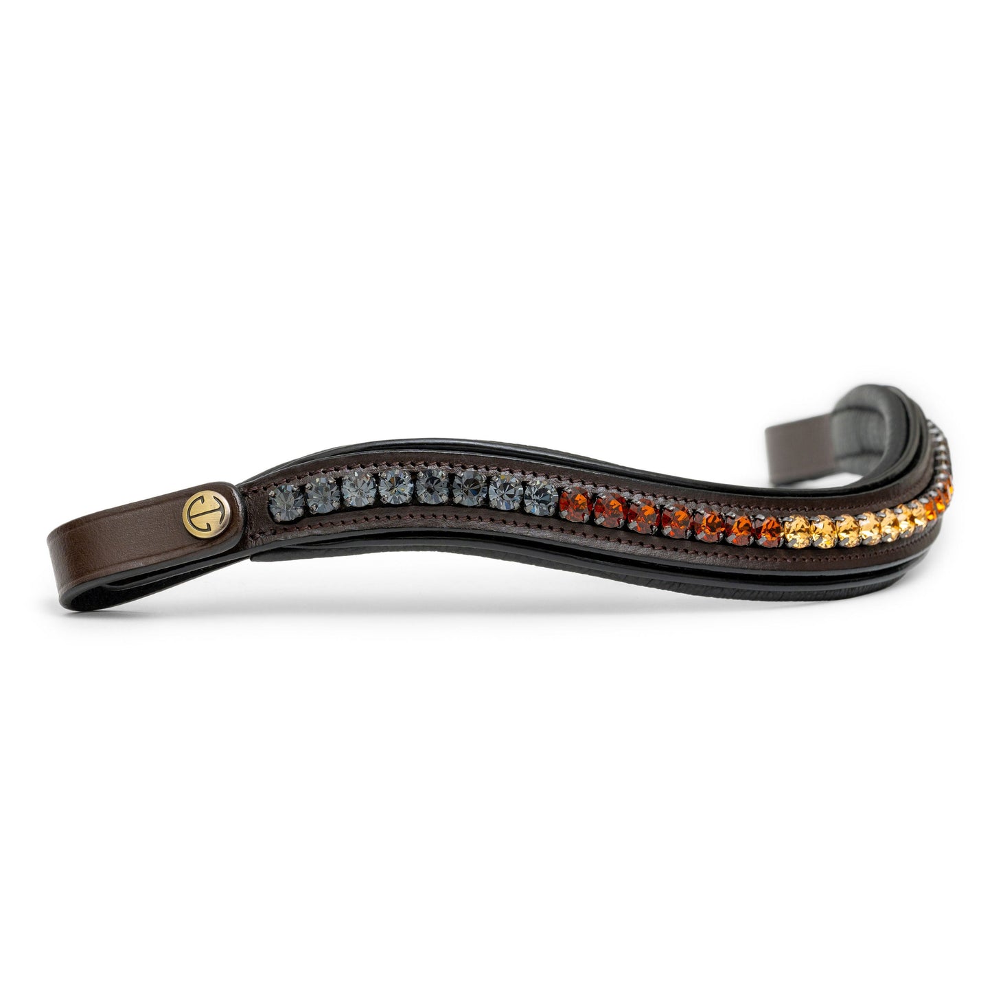 The Sarah - Maple Brown Leather Snaffle Bridle with Removable Flash