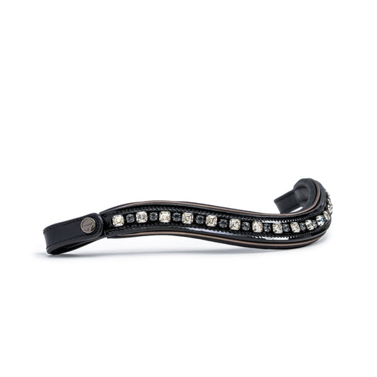The OCALA Black Patent Leather Snaffle Bridle With Removable Flash