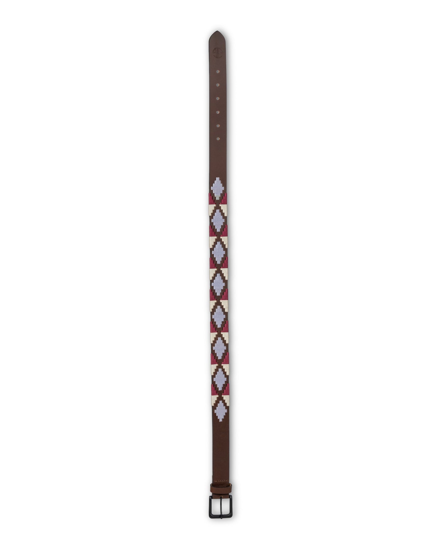 Viñedo - Burgundy, Lavender Ice Blue, Brown & Ivory Brown Leather Polo Belt