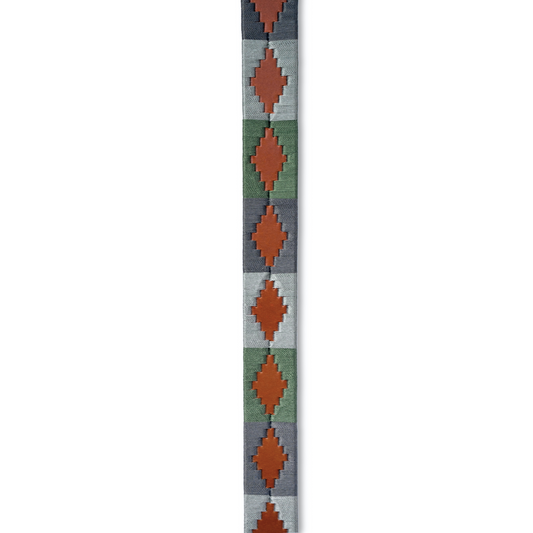 El Valle - Sage Green, Willow & Silver Cognac Leather Polo Belt