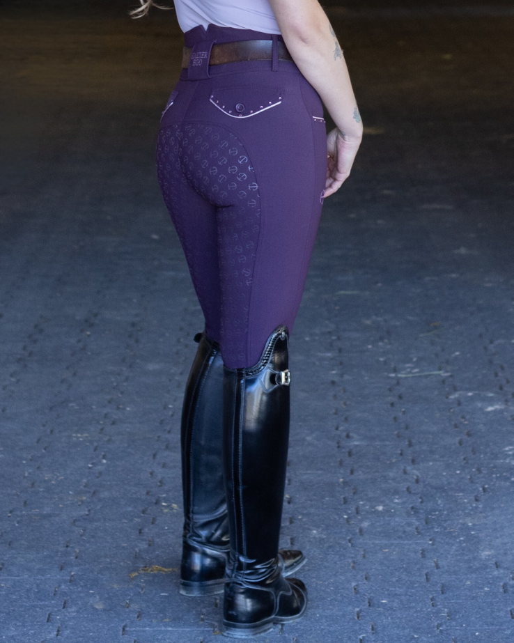 Evolution Full Seat Breeches - Dark Plum - HIGH WAIST