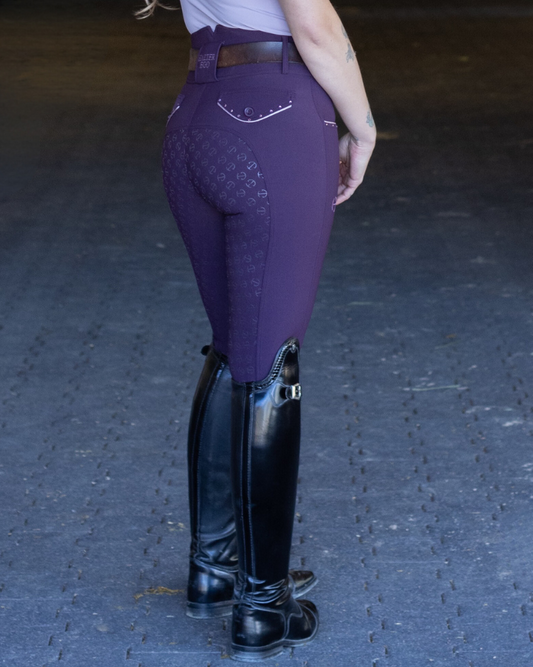 Evolution Full Seat Breeches - Dark Plum - HIGH WAIST