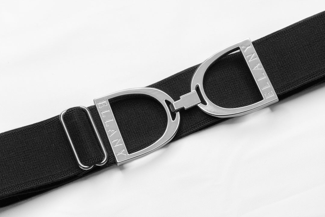 Huston x Ellany® BLACK - 1 5" Gold Stirrup Elastic Belt
