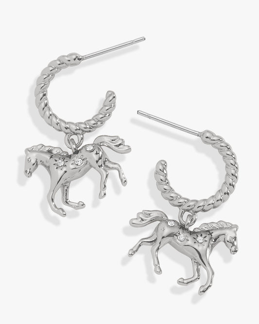 Horse Huggie Hoop Earrings