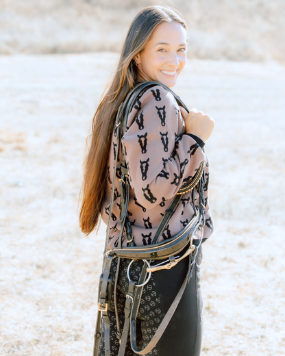 The Deinhardt Varsity Sweater - Saddle/Black