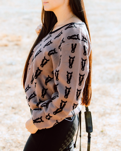 The Deinhardt Varsity Sweater - Saddle/Black