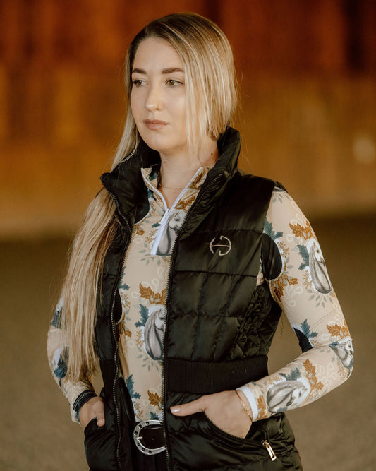 Halter Ego® Maeve Quilted Puffer Vest - Black