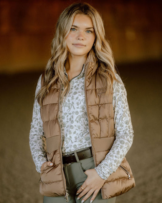 Halter Ego® Maeve Quilted Puffer Vest - Champagne