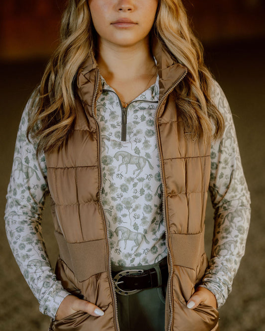 Halter Ego® Maeve Quilted Puffer Vest - Champagne