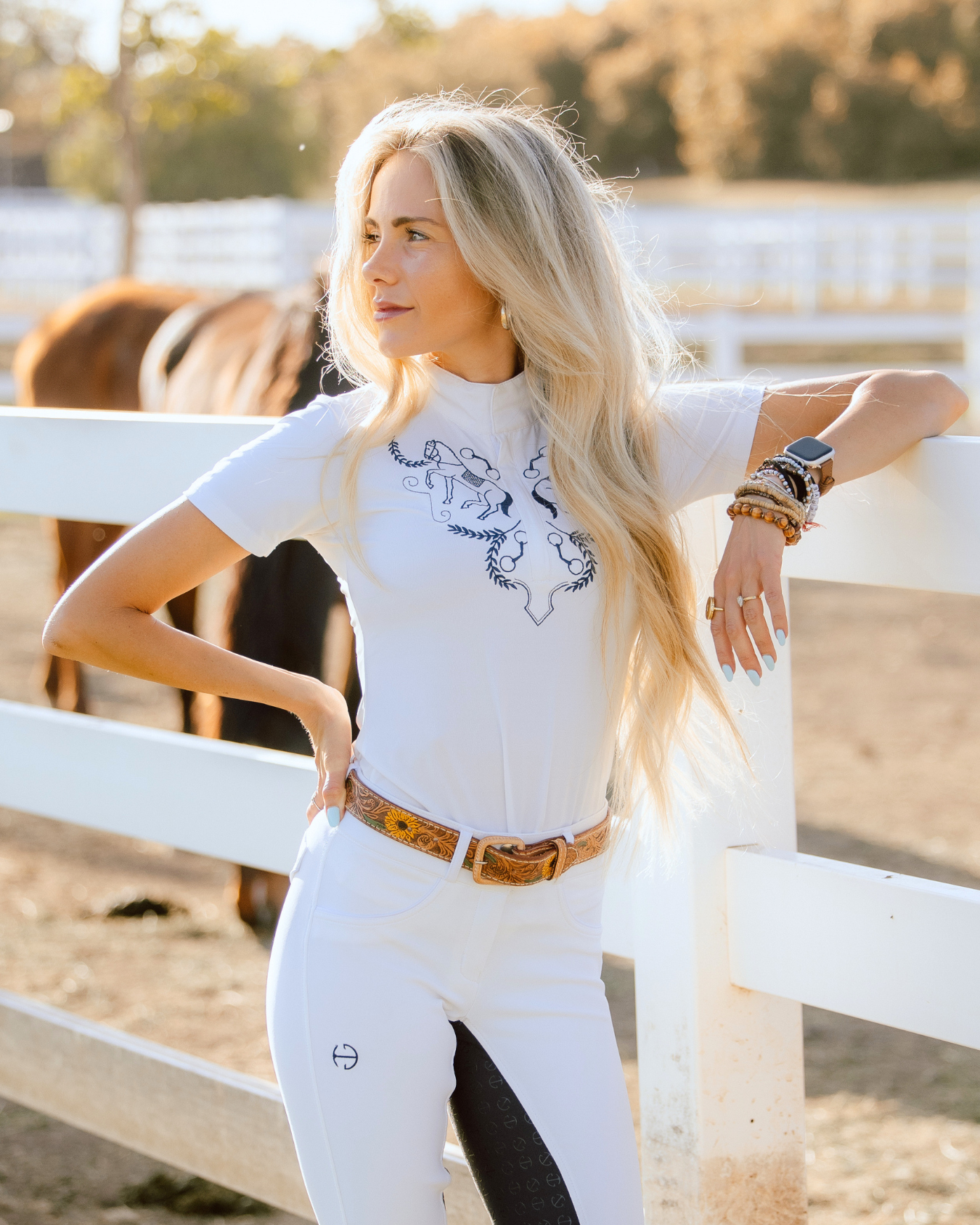 D. D. RÊVES FILÉS Show Shirt - White & French Navy