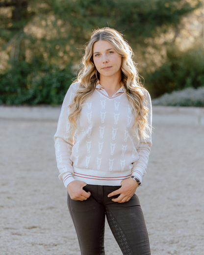 The Deinhardt Varsity Sweater - Cremello