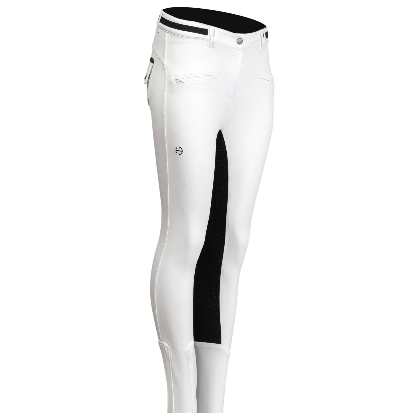 Kimberly Full Seat Breeches - White with Black Seat