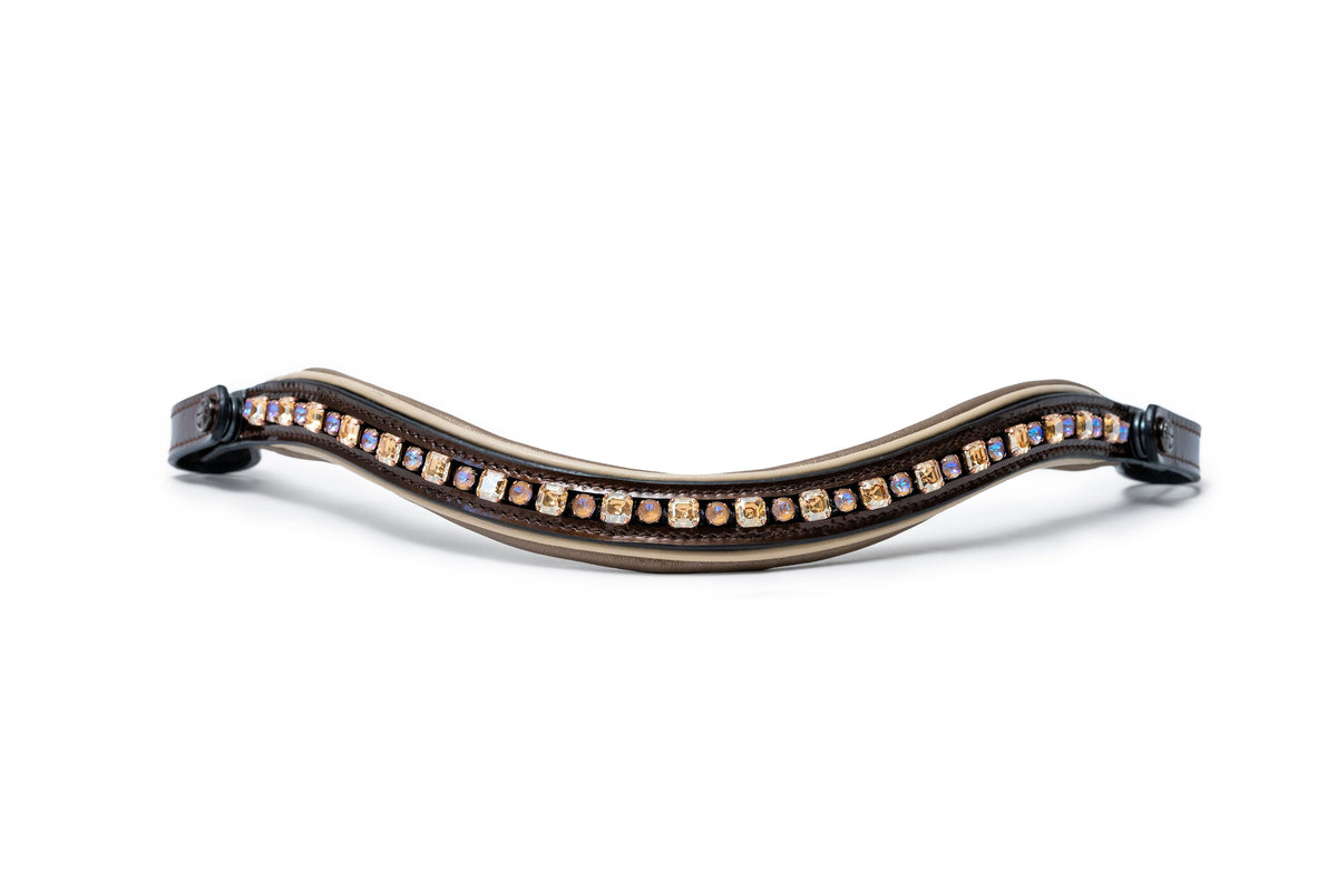 The CHAMPAGNE Black Leather Snaffle Bridle