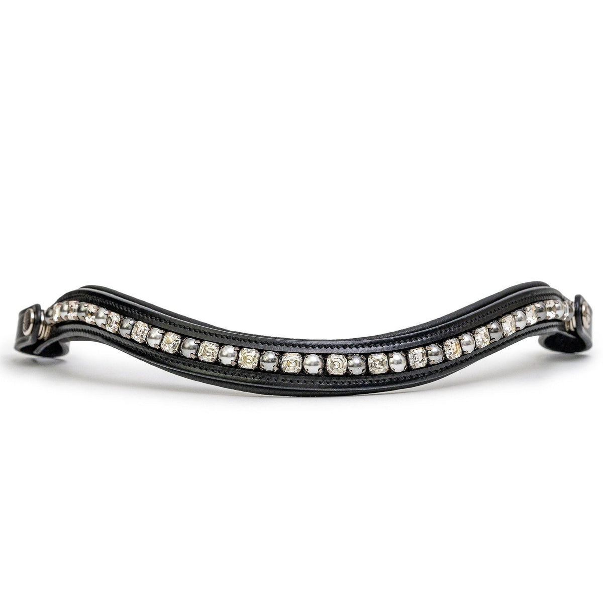 The BRIXTON Black Leather Anatomical Snaffle Bridle
