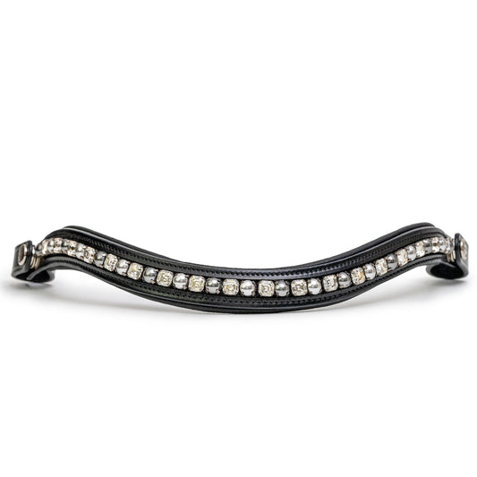 The BRIXTON Black Leather Anatomical Snaffle Bridle