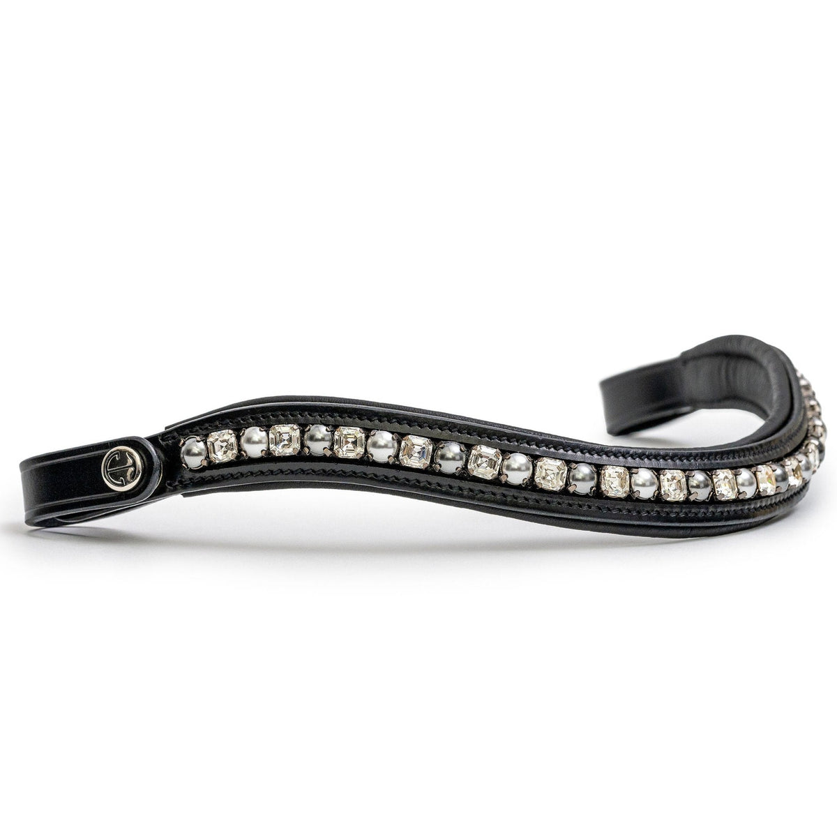 The BRIXTON Black Leather Anatomical Snaffle Bridle