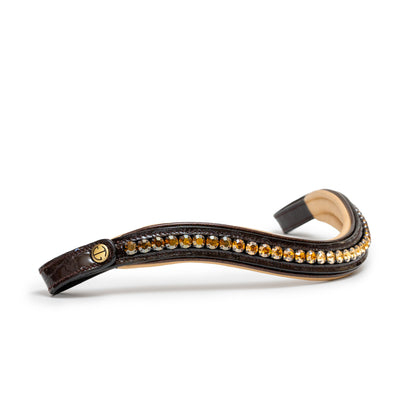 The VIENNA Brown Patent Leather Snaffle Bridle