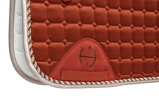 Satin Classic Dressage Saddle Pad - Rust