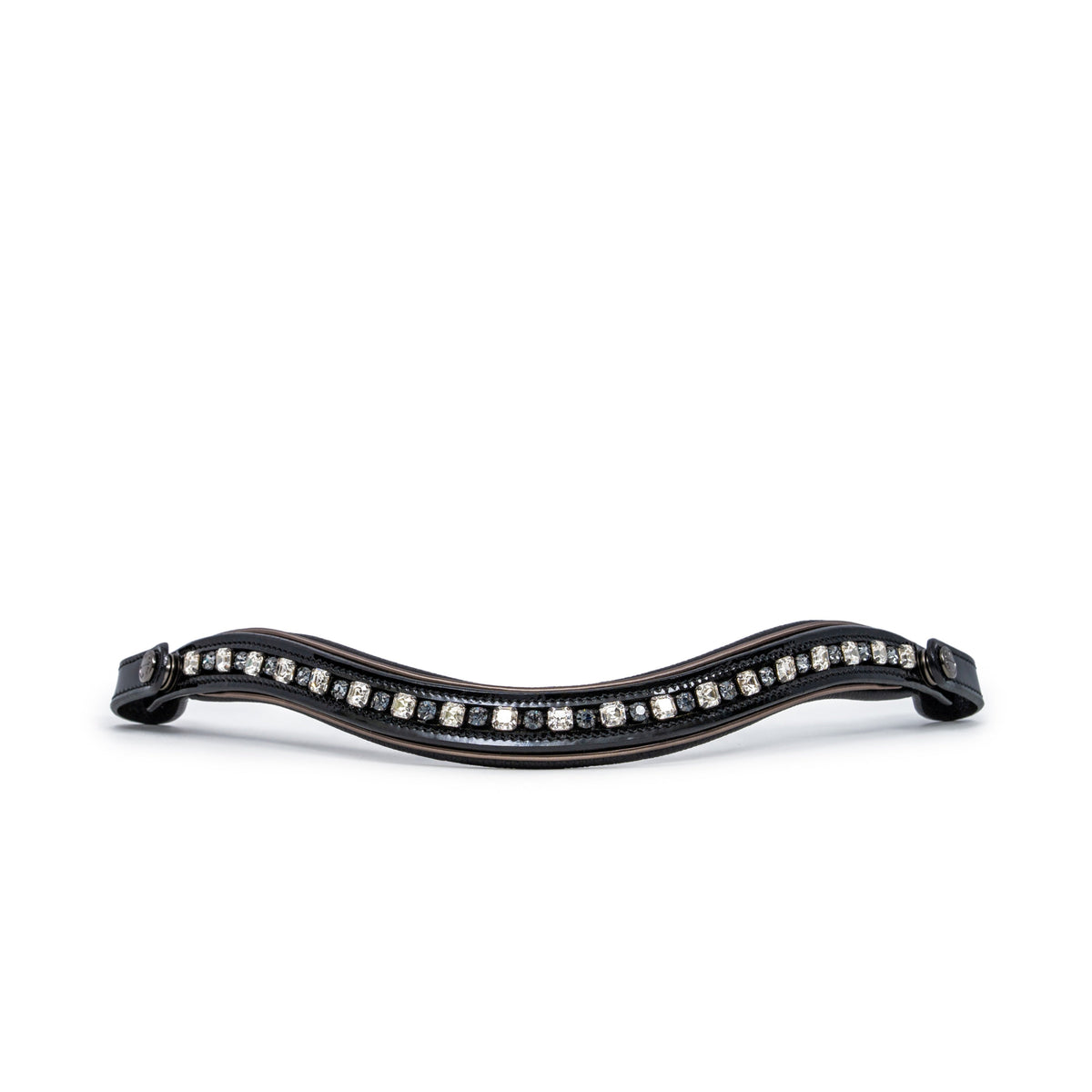 The OCALA Black Patent Leather Snaffle Bridle With Removable Flash