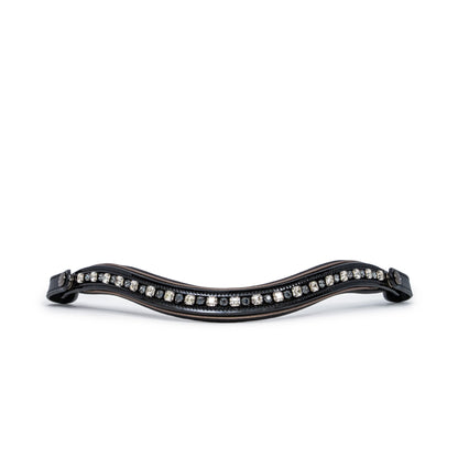 The OCALA Black Patent Leather Snaffle Bridle With Removable Flash