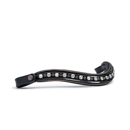 The OCALA Black Patent Leather Snaffle Bridle With Removable Flash