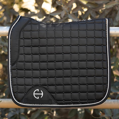 Satin Classic Dressage Saddle Pad - Ebony