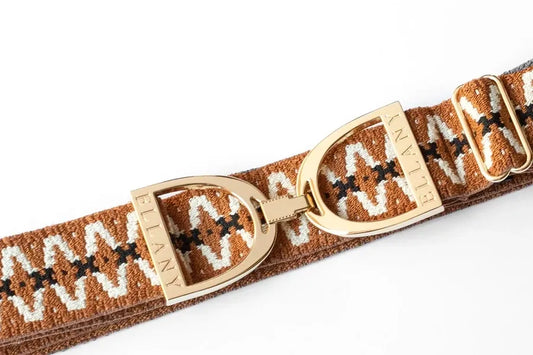 Huston x Ellany® ALMARETTO - 1.5" Gold Stirrup Elastic Belt
