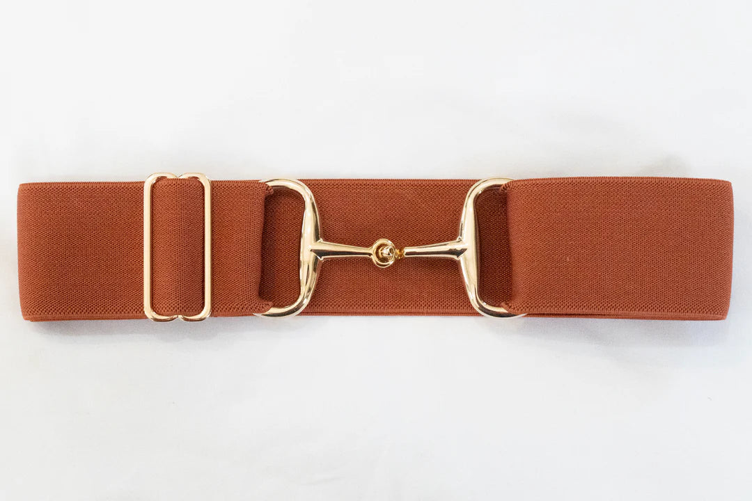 ELLANY Rust - 2" Gold Snaffle Bit Belt