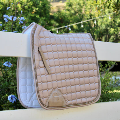 Satin Classic Dressage Saddle Pad - Champagne Cristal