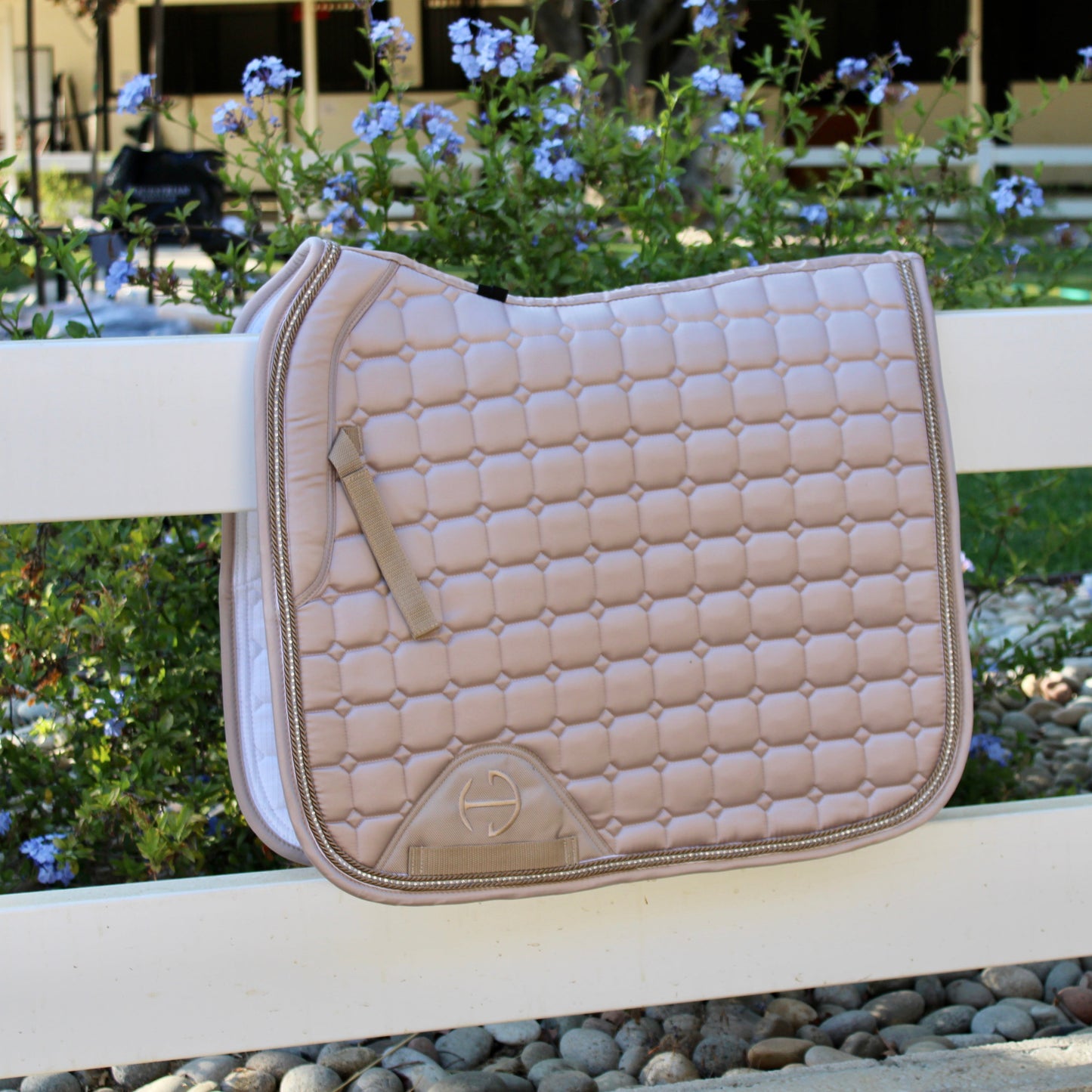 Satin Classic Dressage Saddle Pad - Champagne Cristal