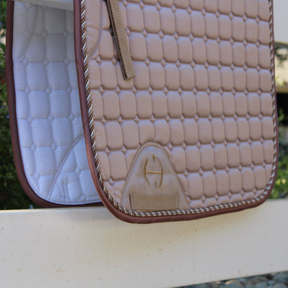 Satin Classic Dressage Saddle Pad - Champagne Taupe