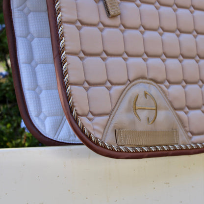 Satin Classic Dressage Saddle Pad - Champagne Taupe