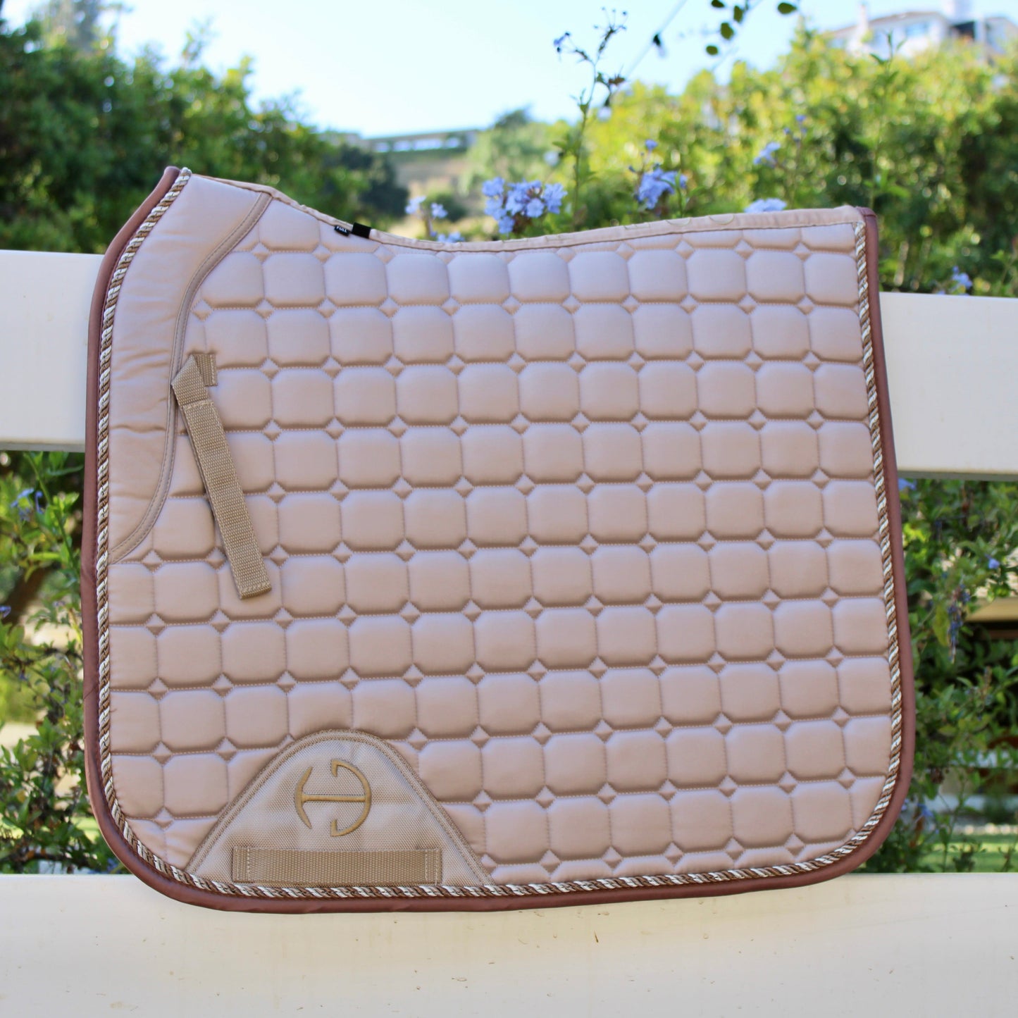 Satin Classic Dressage Saddle Pad - Champagne Taupe