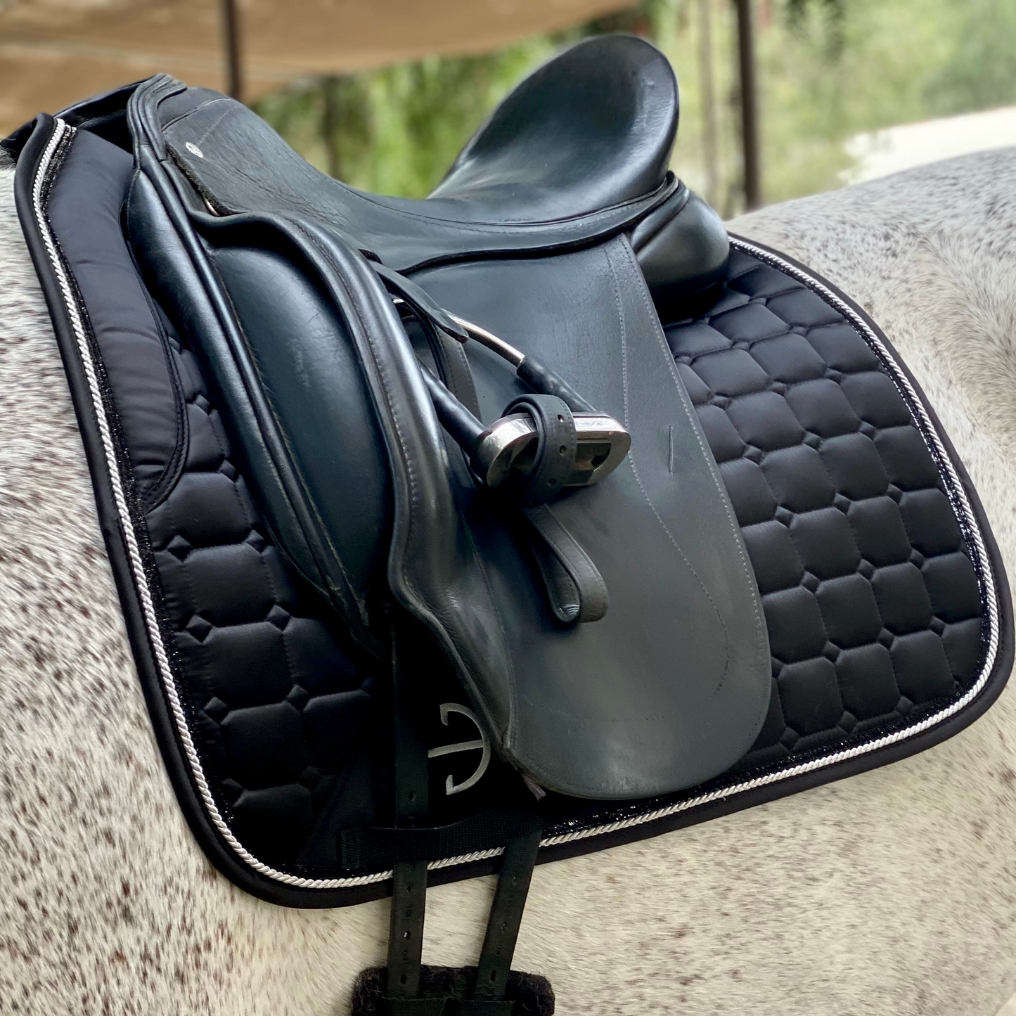 Satin Classic Dressage Saddle Pad - Ebony