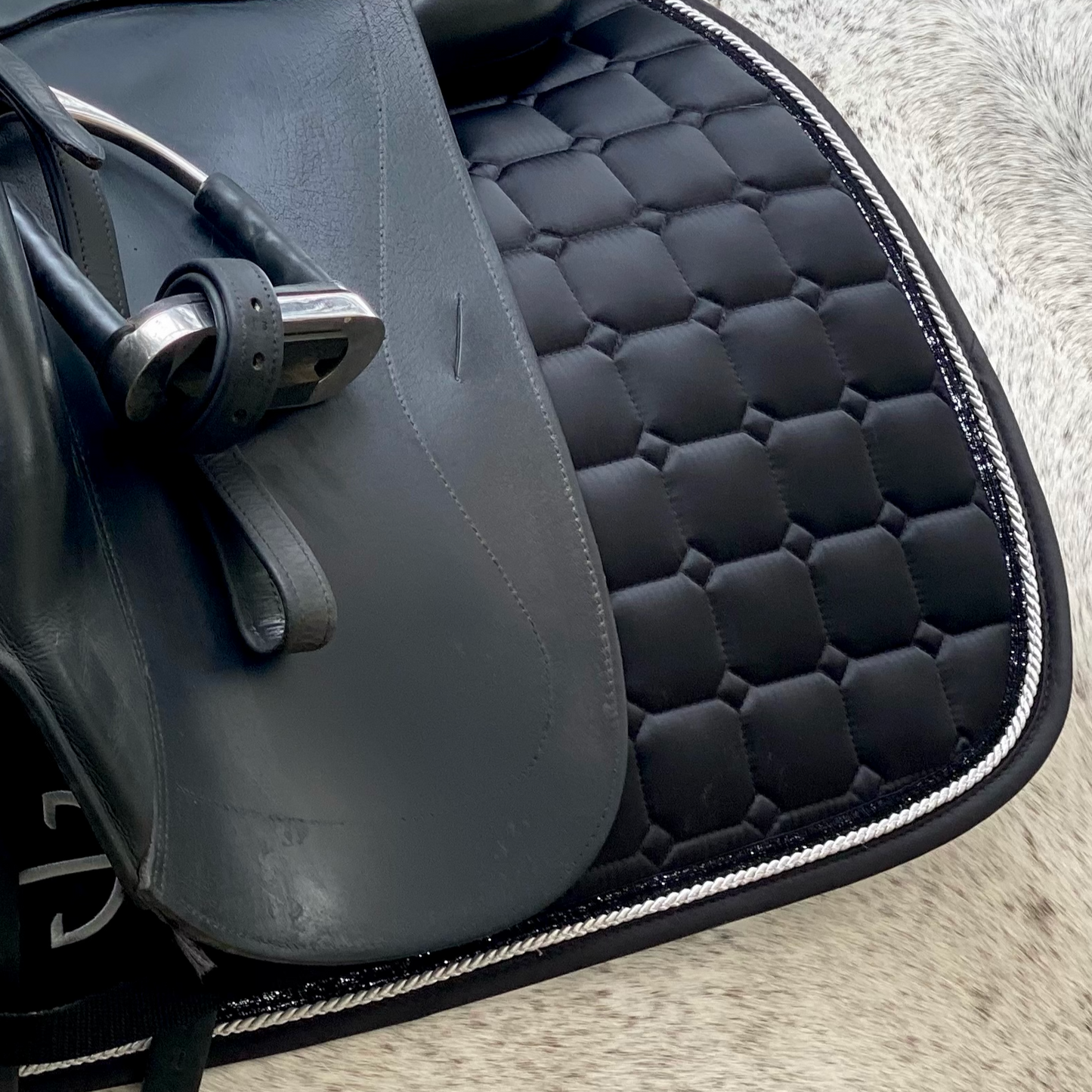 Satin Classic Dressage Saddle Pad - Ebony