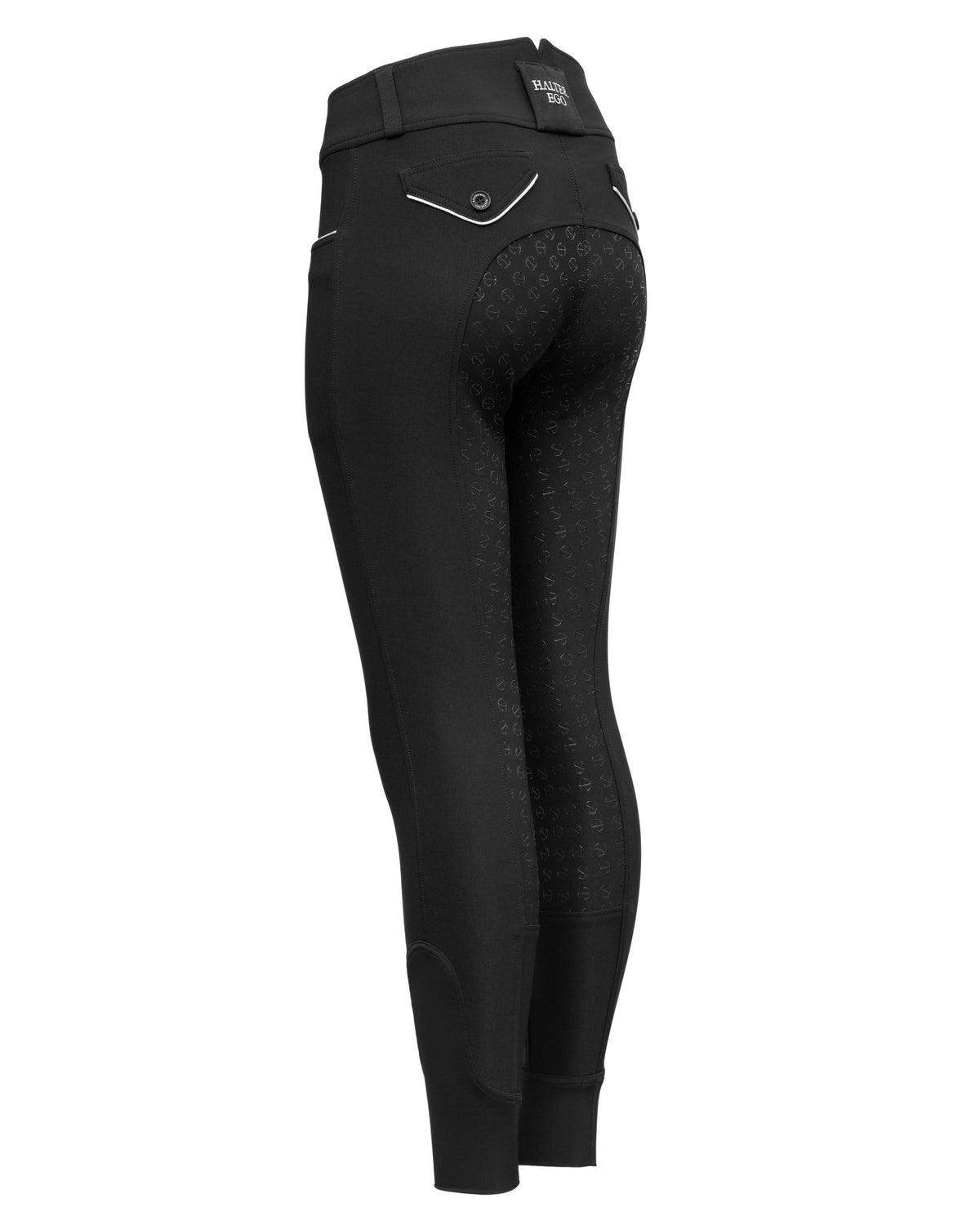 Evolution High Waist Full Seat Breeches - Jet Black and Metallic Silver