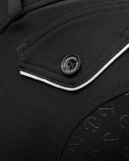 Evolution High Waist Full Seat Breeches - Jet Black and Metallic Silver