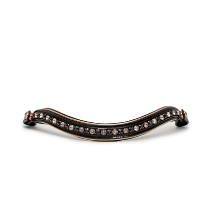 The AURELIA Black Patent & Rose Gold Double Bridle