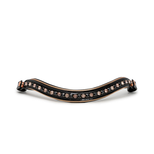 The AURELIA Black Patent & Rose Gold Double Bridle