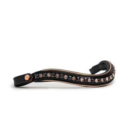 The AURELIA Black Patent & Rose Gold Double Bridle