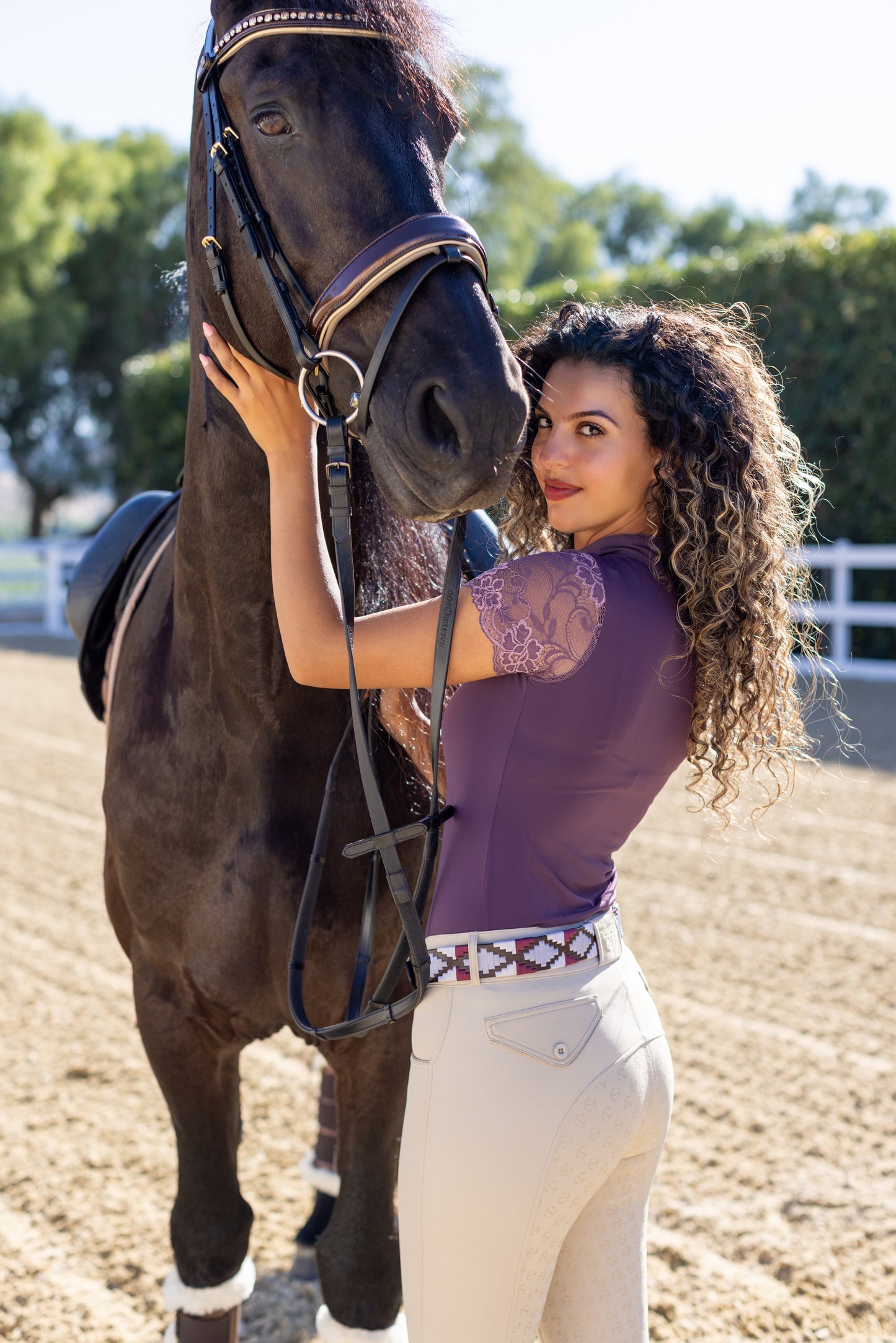 Viñedo - Burgundy, Lavender Ice Blue, Brown & Ivory Brown Leather Polo Belt