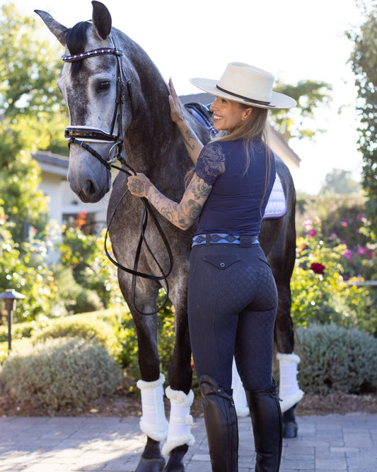 Evolution Luxe Denim Full Seat Breeches - Navy