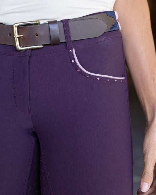 Evolution Full Seat Breeches - Dark Plum - HIGH WAIST