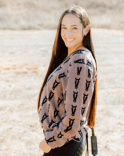 The Deinhardt Varsity Sweater - Saddle/Black