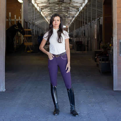 Evolution Full Seat Breeches - Dark Plum - MID WAIST