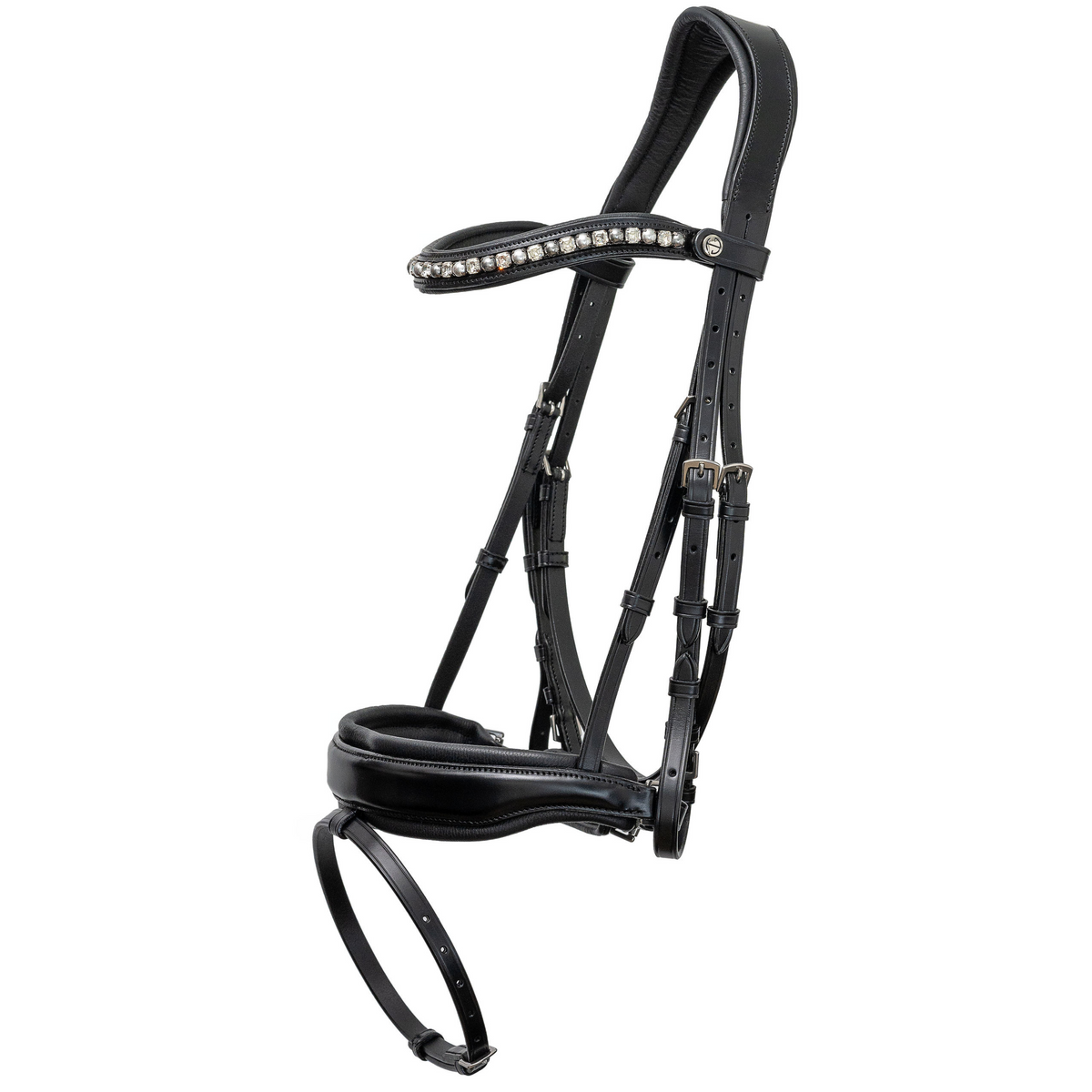 The BRIXTON Black Leather Anatomical Snaffle Bridle